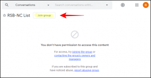 Click on the Join Group button